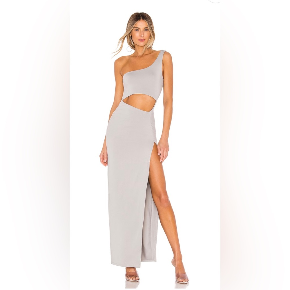 Erla Cutout Maxi Dress in Light Grey
